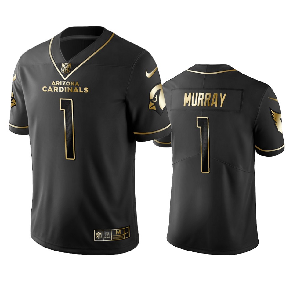 Men's Arizona Cardinals #1 Kyler Murray Black 2019 Golden Edition Limited Stitched NFL Jersey
